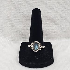 Women's Labradorite Gemstone Sterling Silver Ring Size 9